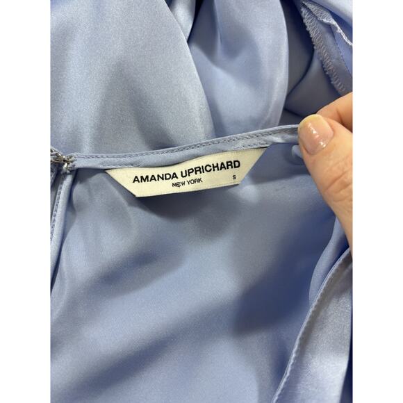 Amanda Uprichard Cecelia Maxi Dress Pale Baby Blue English Lavender Small Ruffle - Picture 4 of 9